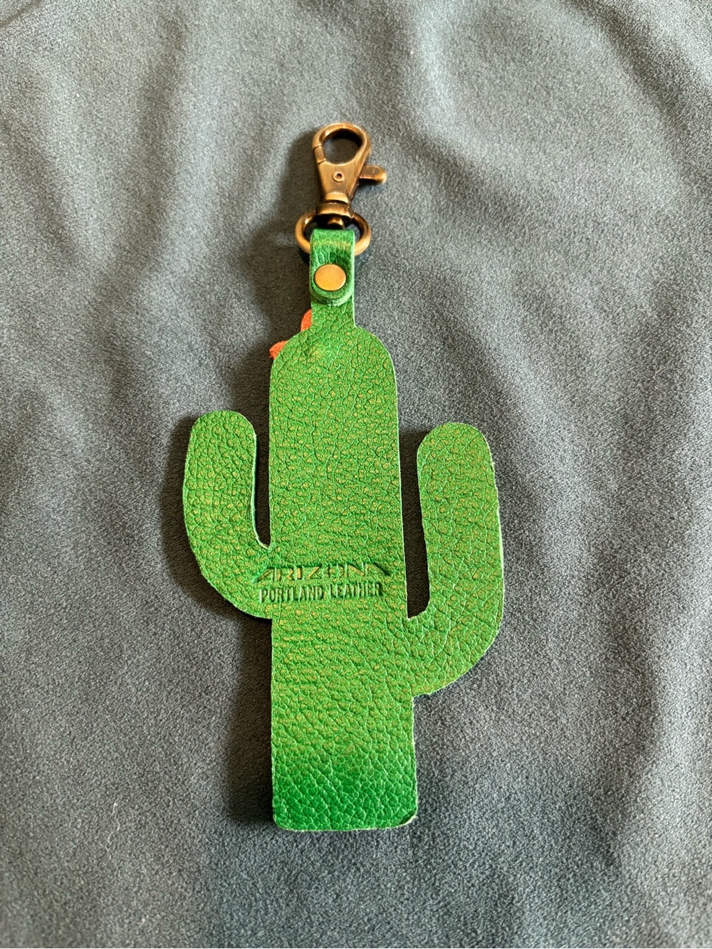 Portland leather Arizona store flair Cactus Keychain - Picture 2 of 4